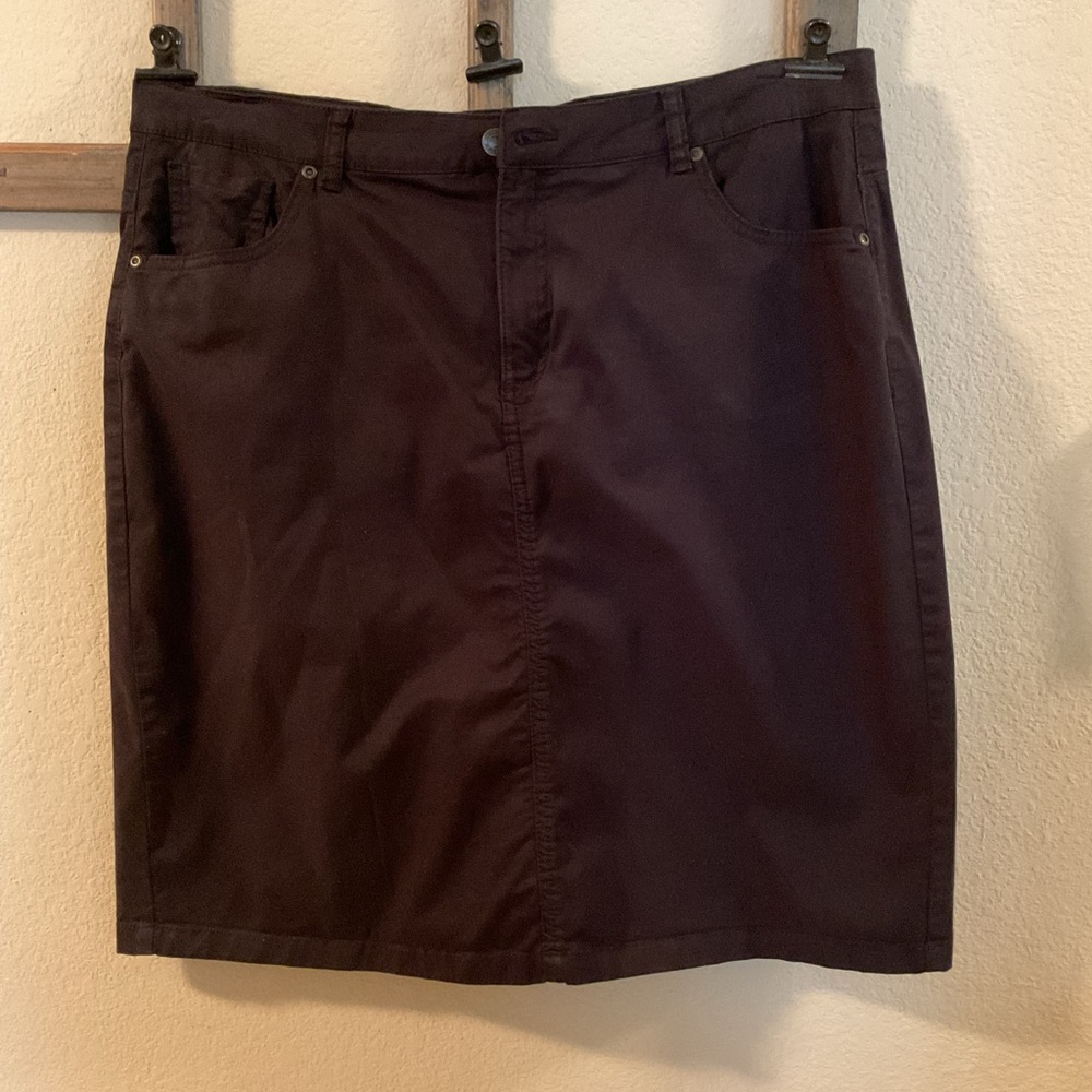 Laura Scott Black Denim Mini Skirt